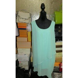 BOGO 4X Plus Size 26/28 Lane Bryant Teal Sleeveles Layered Draping Blouse